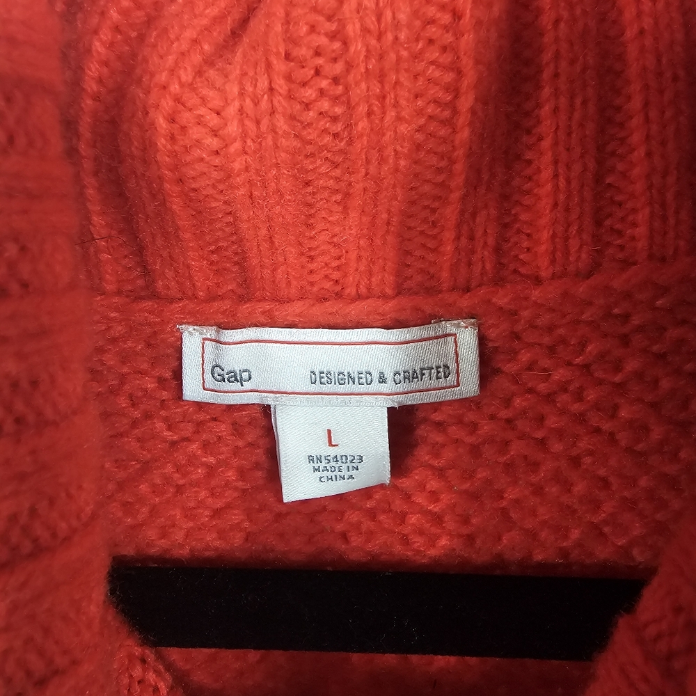 Gap Lambs Wool Blend Turtleneck Sweater Cable Knit sweater - Picture 6 of 10